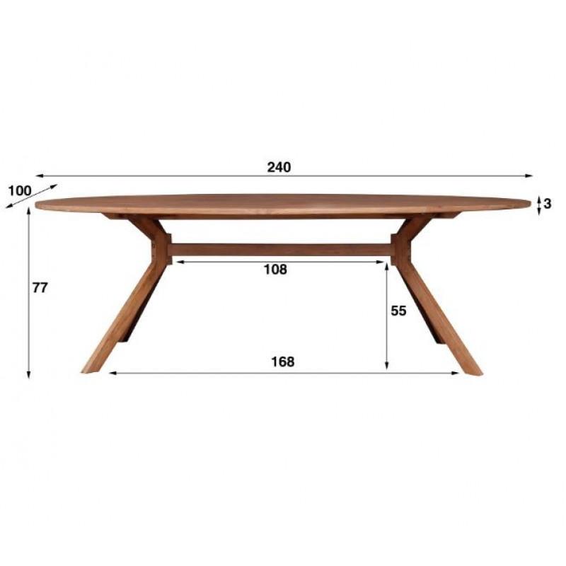 ZI Teakovality Dining Table 240cm Natural